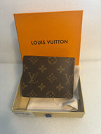 Louis Vuitton Men’s Monogram Macassar Canvas Wallet – Black & Brown | Authentic Designer