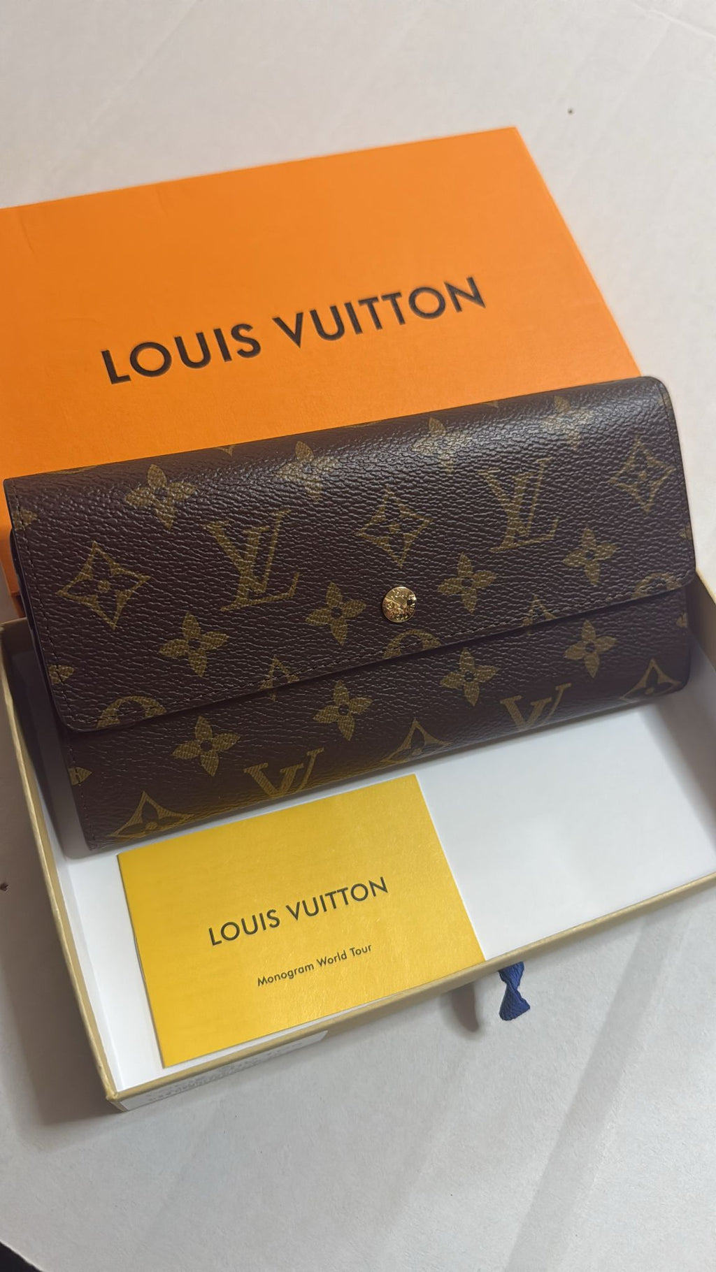 Louis Vuitton Women’s Long Wallet – Sarah Monogram Brown Coated Canvas